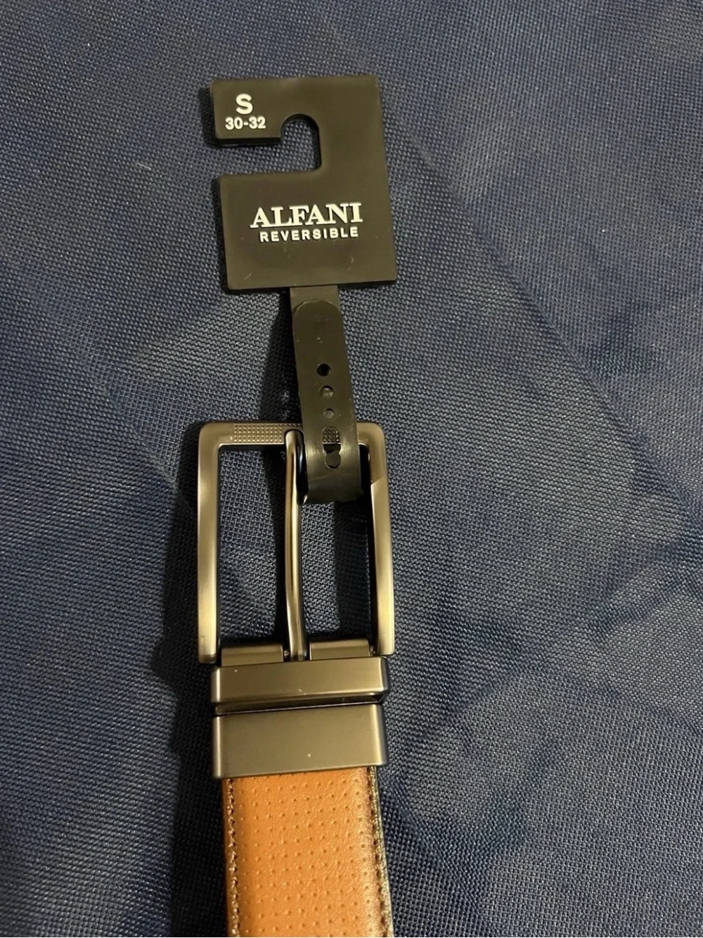 Alfani Men’s Reversible Faux Leather Belt Tan/ Black Size S (30-32) $39.50